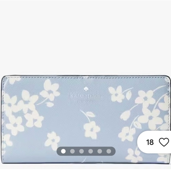 kate spade Handbags - Kate Spade Dana Sweet Flora Light Blue Slim Bifold Wallet NWOT